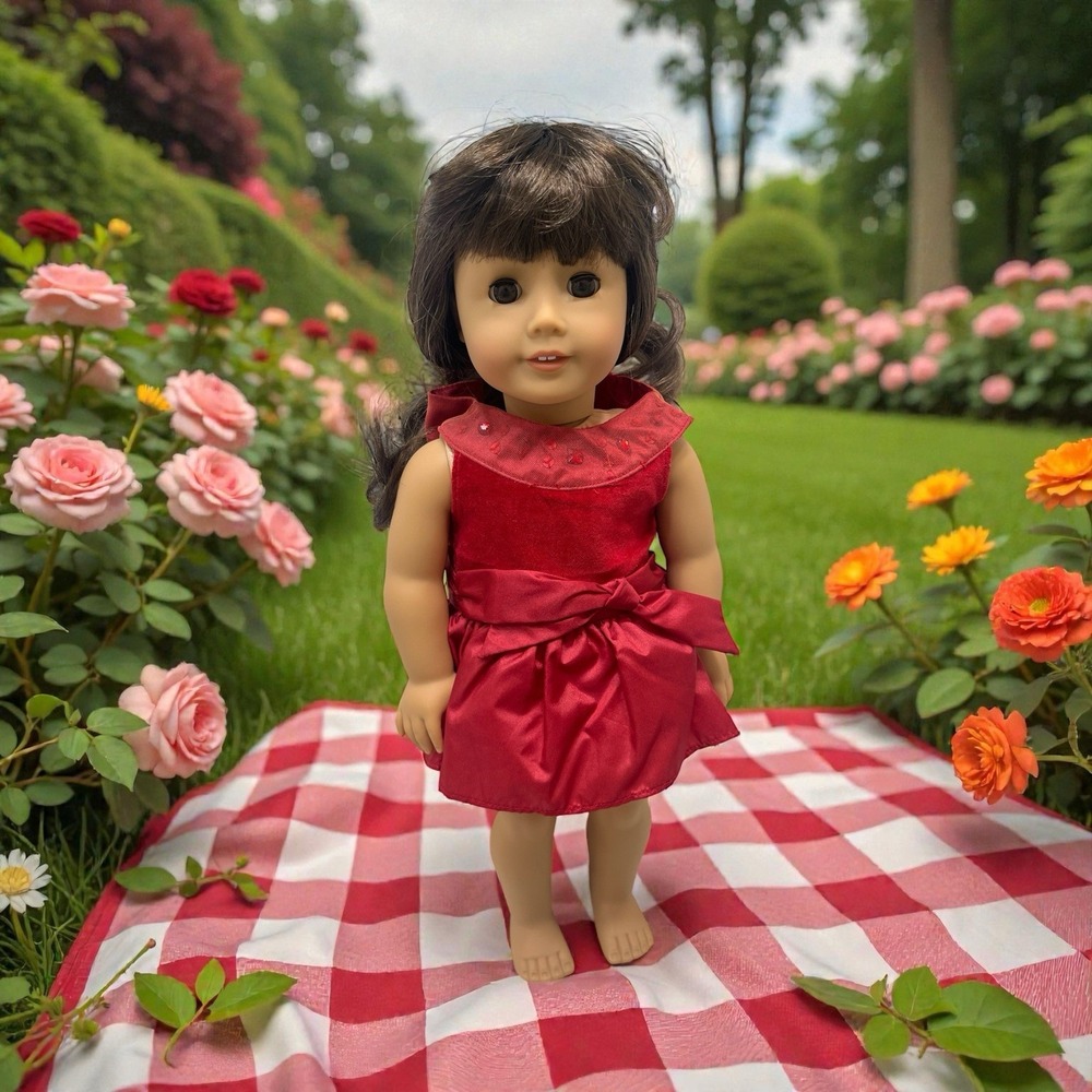 American Girl Samantha 18" Doll -in a pink dress/vintage doll toys collectable